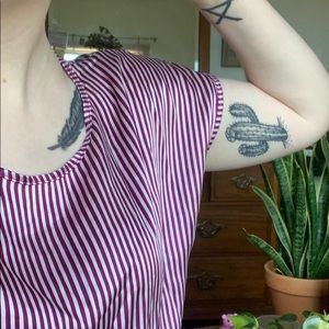 AMERICAN APPAREL shimmer pink/purple stripe tee